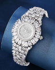Women's Rhinestone Fashion Watch – Round Dial Quartz Watch with Diamond Accents