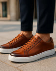 Herrenschuhe aus echtem Leder – Obermaterial aus vollnarbigem Rindsleder, Futter aus Schweinsleder, 1,5 cm Plateau, 4 Farben