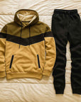 Men's Hooded Sports Tracksuit – Color Block Hoodie & Full-Length Trousers, 10 Combos, S–3XL