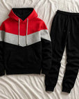 Men's Hooded Sports Tracksuit – Color Block Hoodie & Full-Length Trousers, 10 Combos, S–3XL