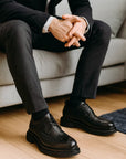 Herren Brogues aus echtem Leder – Rindsleder Schnürung, Schweinslederfutter, mittlerer Absatz 3–5 cm, EU 38–44, Schwarz & Braun