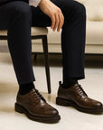 Herren Brogues aus echtem Leder – Rindsleder Schnürung, Schweinslederfutter, mittlerer Absatz 3–5 cm, EU 38–44, Schwarz & Braun