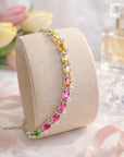 Women's Natural Tourmaline Bracelet – 925 Sterling Silver Fine Jewelry
