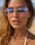 Women's Small-Frame UV Protection Sunglasses – Gradient TAC Lenses, 144×53mm, 6 Colors