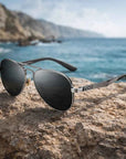 Men's Carbon Fiber Pilot Sunglasses – Polarized, UV-Protected, Color-Changing Aviator Shades