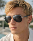 Men's Carbon Fiber Pilot Sunglasses – Polarized, UV-Protected, Color-Changing Aviator Shades