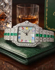 Men's Luxury Diamond Quartz Watch – Rectangular Dial Business Watch with Diamond Accents