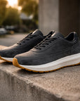 Men's High-Top Vintage Genuine Leather Running Shoes – Thick-Sole Retro Cowhide Boots