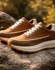 Men's Genuine Leather Running Shoes – Breathable Low-Top Cowhide Sneakers