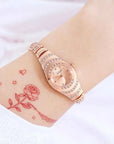 Women's Diamond-Accent Bracelet Watch – Stainless Steel Quartz Watch 30M Waterproof