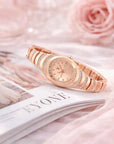 Women's Diamond-Accent Bracelet Watch – Stainless Steel Quartz Watch 30M Waterproof
