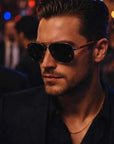 Men's Heart-Shaped Natural Crystal Sunglasses – UV390 Protection