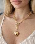 Women's Heart Pendant Clavicle Necklace – Gold and Silver Electroplated Short Chain