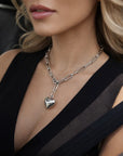 Damen Herz Anhänger Schlüsselbein Kette – Gold- und Silber-galvanisierte kurze Kette