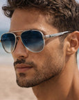 Herren-Piloten-Sonnenbrille im Oversize-Look – Rahmen aus reinem Titan Polarisierte UV-Schutzbrille
