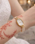 Women's Quartz Watch – Elegant 24-Hour Display with Butterfly Clasp, Leather & Metal Strap Options