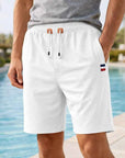 Men's Cotton Stretch Shorts – Breathable Mid-Waist Straight Fit Summer Shorts with Zipper Pockets
