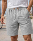 Men's Cotton Stretch Shorts – Breathable Mid-Waist Straight Fit Summer Shorts with Zipper Pockets