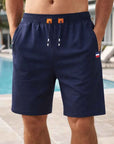 Men's Cotton Stretch Shorts – Breathable Mid-Waist Straight Fit Summer Shorts with Zipper Pockets