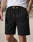 Men's Cotton Stretch Shorts – Breathable Mid-Waist Straight Fit Summer Shorts with Zipper Pockets