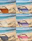 Women's Frameless Square Sunglasses – Retro Punk UV Protection Gradient Resin Lens, Metal Frame, 21–39g