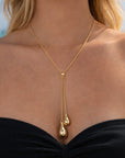 Verstellbare Y-förmige Perlen-Halskette für Damen – koreanische Mode, geometrische Zinklegierungs-Kette, 61–70 cm