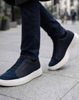 Men's Casual Leather Sneakers – PU Upper, Top-Grain Cowhide Lining, Lace-Up, EU 37–45, 2 Colors