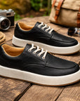Herren Board-Schuhe aus echtem Leder – Retro-Spaltleder-Sneaker mit gepolsterter Einlegesohle, EU 38–44