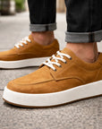 Herren Board-Schuhe aus echtem Leder – Retro-Spaltleder-Sneaker mit gepolsterter Einlegesohle, EU 38–44