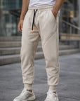 Men’s Cotton Blend Sweatpants – Straight Cut Mid-Waist Athletic Joggers with Micro-Elastic Comfort