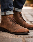 Herren Retro Martin Boots – Klassische Schnürstiefel aus PU-Leder, Gummisohle, EU 38–48, 10 Farben