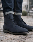 Herren Retro Martin Boots – Klassische Schnürstiefel aus PU-Leder, Gummisohle, EU 38–48, 10 Farben