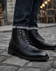Men's Retro Martin Boots – Classic Lace-Up PU Leather Ankle Boots, Rubber Sole, EU 38–48, 10 Colors