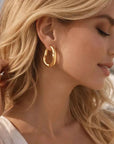 Women's Irregular Geometric Ear Buckles – Minimalist Electroplated Alloy Statement Earrings, Gold & Silver
