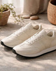 Men's Vintage Nubuck Cowhide Leather Casual Shoes – Rotating Buckle, Cowhide Lining, Medium Heel 3–5cm, EU 38–43, White