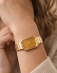 Women's Retro Square Quartz Watch – Stainless Steel Strap, 24mm Dial, 8mm Slim, 30M Waterproof, Minimalist Vintage