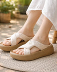 Women's Thick Sole Platform Sandals – Soft One-Strap Beach & Commuter Slippers, EU 34–41, 2 Colors