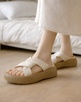 Women's Thick Sole Platform Sandals – Soft One-Strap Beach & Commuter Slippers, EU 34–41, 2 Colors