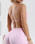 Damen Yoga Set – High-Waist Sport-BH & Shorts mit herausnehmbaren Polstern, Po-formende Activewear