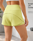 Women's High Waisted Running Fitness Shorts – Two-in-One Anti-Exposure Design