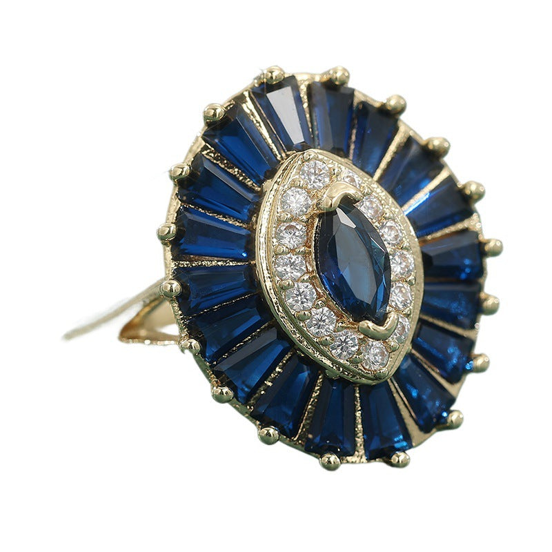 Elegant Synthetic Blue Zirconia Ring