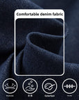 Women's Denim Blend A-Line Midi Skirt – High-Waisted Fade-Resistant