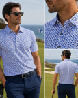 Men's Short Sleeve Golf Polo Shirt – Moisture-Wicking Printed