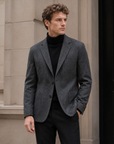 Men's 70% Wool Slim Fit Business Suit Jacket – Single-Breasted Blazer