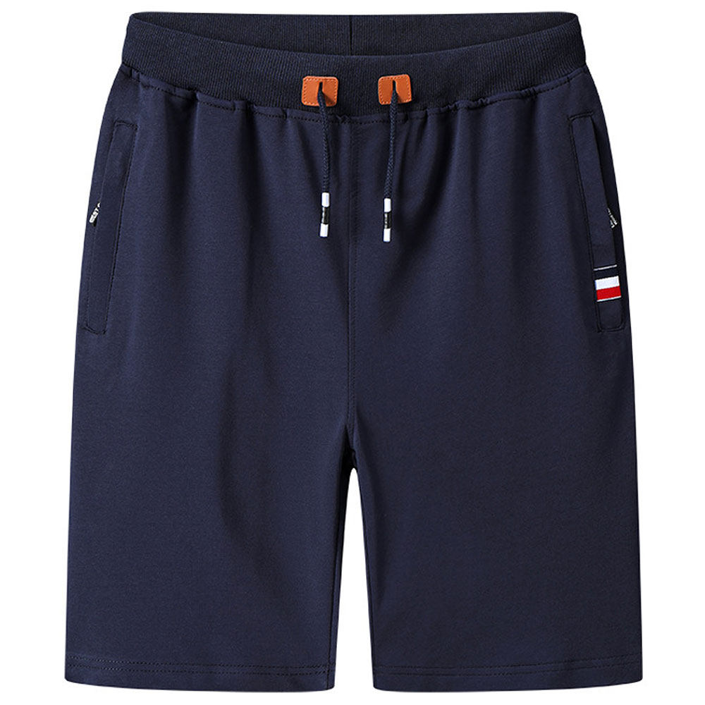 Men Cotton Stretch Shorts – Breathable Mid-Waist Straight Fit Summer Shorts with Zipper Pockets &amp; High Elastic Comfort