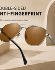 Men's Titanium Alloy Pilot Aviator Sunglasses UV400 HD Glass