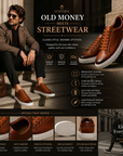 Men's Genuine Leather Board Shoes – Full-Grain Cowhide Upper, Pigskin Lining, 1.5cm Platform, 4 Colors