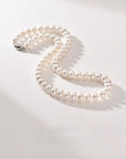 Collier de perles d'eau douce naturelles pour femme – Fermoir en argent S925, design perles rondes et plates haut de gamme