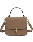 Women's Small Square Handbag – PU Leather Structured Bag with Metal Buckle, Crossbody & Shoulder Strap