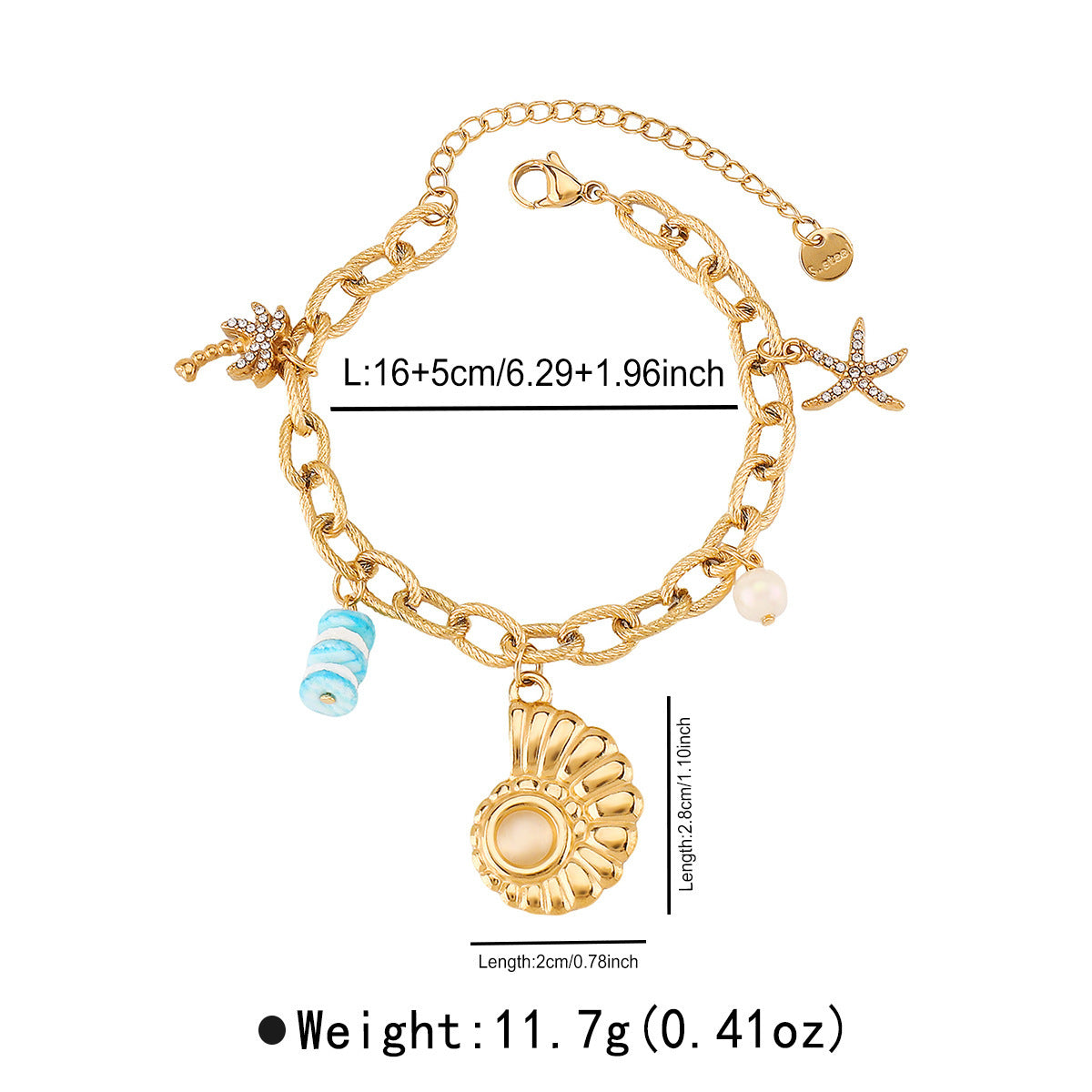 Women's Asymmetrical Circle Pendant Bracelet – Minimalist Handmade Stainless Steel Bracelet